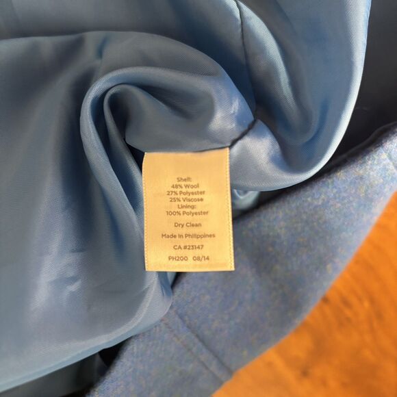 Talbots Womens 2P Cobalt Blue Straight Wool Blend Pencil Skirt - Picture 4 of 6